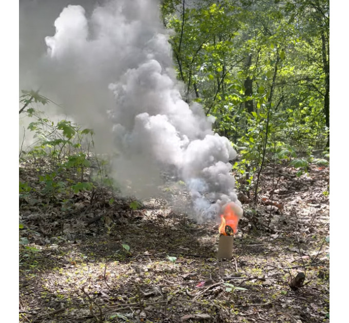 Набір димових шашок ДШc-M-12 сірник 12 шт, білий насичений дим, 60 сек для військових навчань