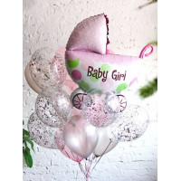 Фонтан из гелиевых шаров "Baby Girl" арт.1111-1112