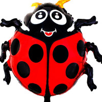 Божья коровка - Фольгированный шар с гелием, размер 68х76 см (1207-0433)