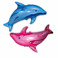 Дельфин - Фольгированный шар с гелием, размер 56х95 см (1207-0455)(0455)