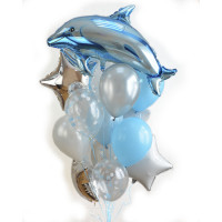 Дельфин - Фольгированный шар с гелием, размер 56х95 см (1207-0455)(0455)
