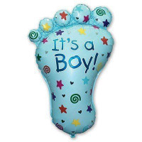 Стопа мальчика, Фольгированный шар с гелием, размер 96х67 см