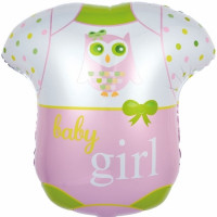 Рожева боді для дівчинки! Фольгована фігура з гелієм розміром 60см.